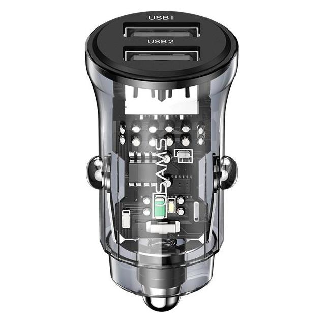 Usams Autoladegerät USB 2 Ports - Schwarz (CC162CC01)