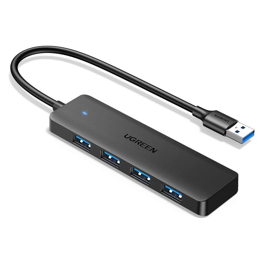 Ugreen HUB CM219 35574 with 4 USB-A 3.0 ports and USB-A 3.0 cable 1m - black (USB-A, 4 Ports) (35574-ugreen)
