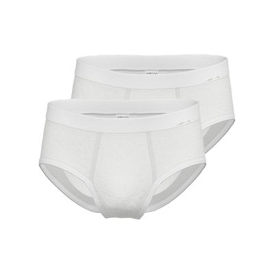 Slip AMMANN "2er Pack Slip mit Eingriff Day Classic", Herren, Gr. 10, weiß, Obermaterial: 100% Baumwolle CO., Unterhosen Slip