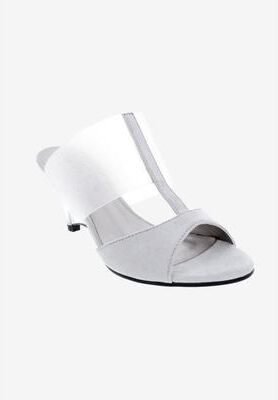 Women's Iran Heeled Mule by Bellini in Grey Micro Suede (Size 7 M)