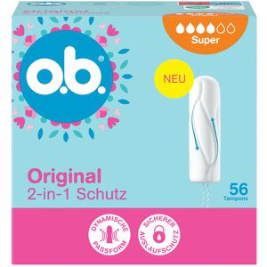 o.b. Tampons Original 2-in-1 Schutz, Super, aus Viskose, 56 Stück