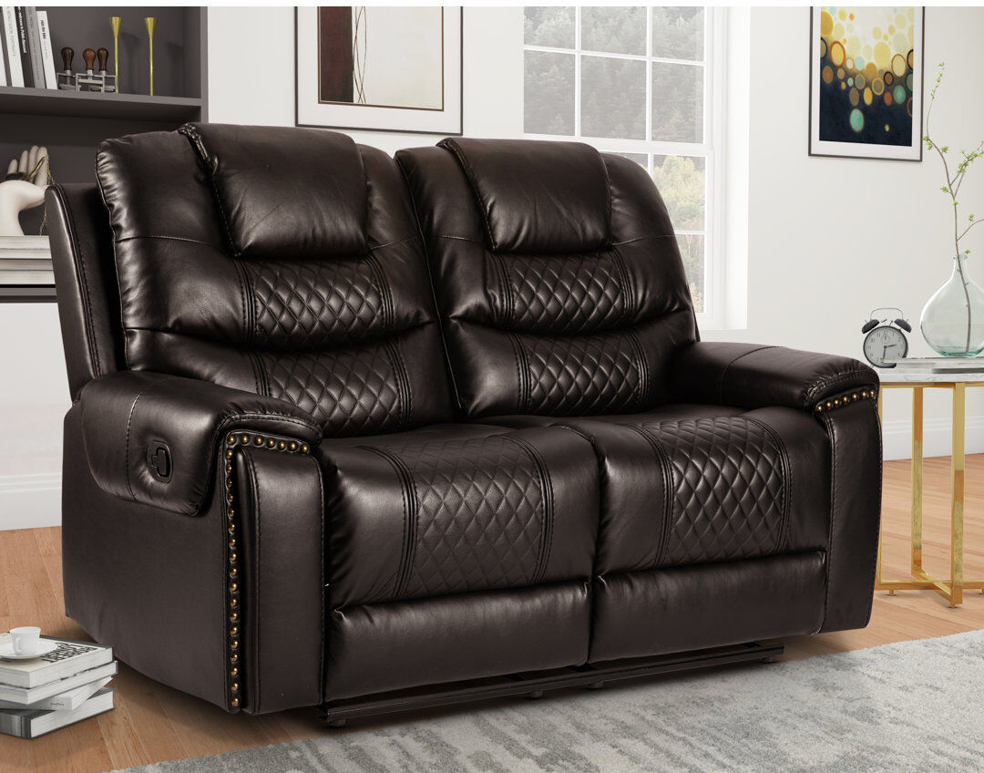 ClassicLiving Pauling Manual Recliner Sofa Brown Faux Leather 2