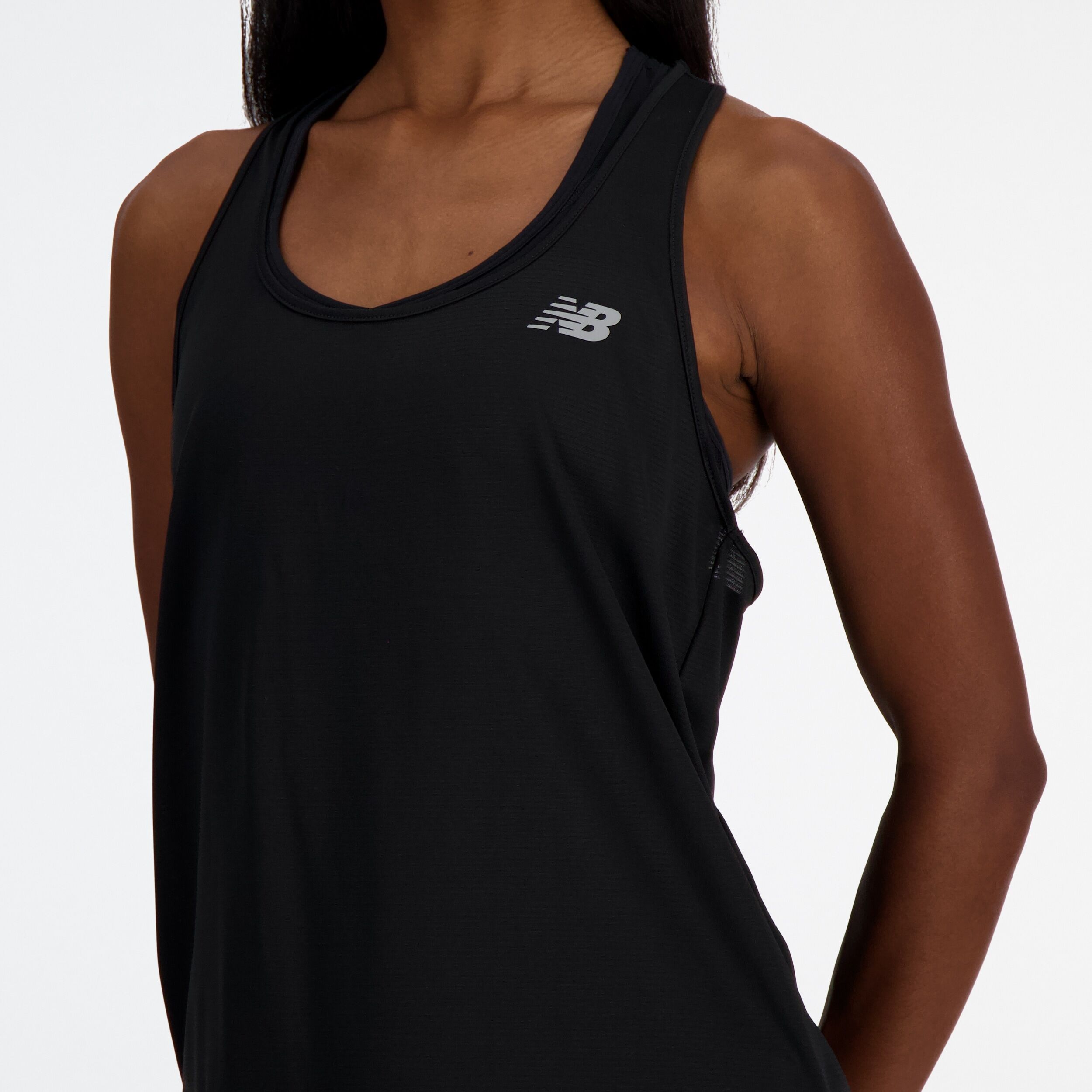 Tanktop NEW BALANCE "Sport Essentials Tank Womens TOP-36325", Damen, Gr. XXL, schwarz (schwarz (001)), Web, Obermaterial: 100% Polyester, unifarben, lässig geschnitten, Rundhals, Tops Tanktop, mit Ringerrücken, locker geschnitten, aus Polyester, für Laufe