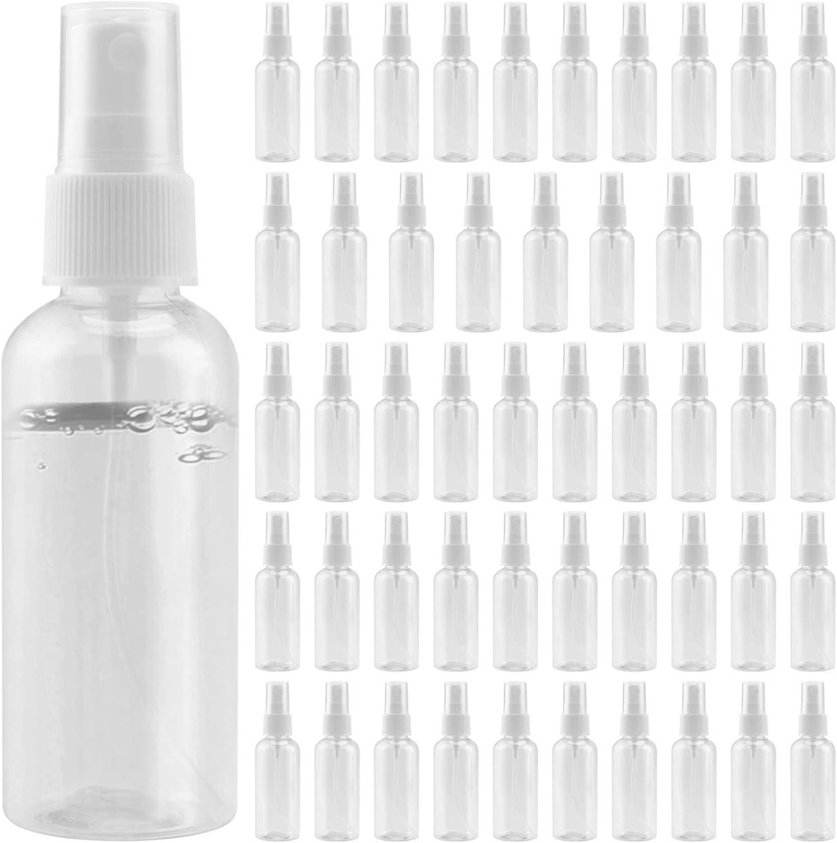 50 Stuks Lege Sprayflessen 100ml, Transparante Herbruikbare Mini Sprayflessen voor Reiniging, Reizen en Parfums