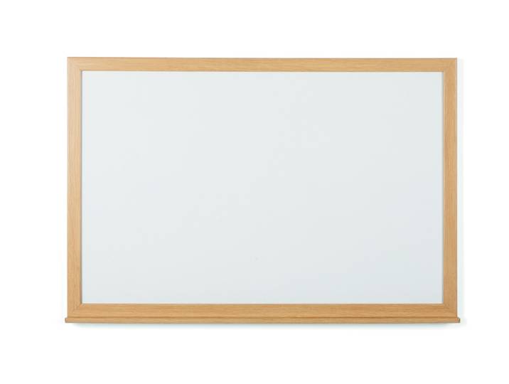 Bi-Office Tableau blanc laqué Earth - L.120 x H.90 cm - Magnétique - Cadre Bois Chêne