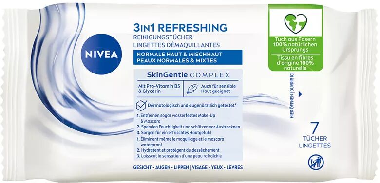 Nivea - Erfrischende Reinigungstücher Mini, 7 Stück