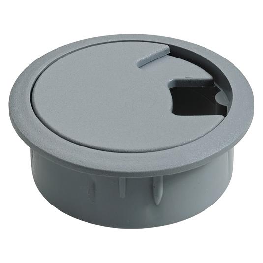 Hettich Kabeldurchlass fr Schreibtische 60/68 mm, Kunststoff Grau, 1 Stck (Kabeldurchlass) (9100057)