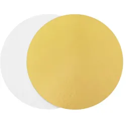 MONOUSO - Karton Scheibe Gold und weiß 26cm (100 Stück)