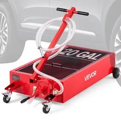 VEVOR Ölablasswanne mit niedrigem Profil, 75,7 L, mit manueller Pumpe, 2,2 m Schlauch & T-Klappgriff, auslaufsicher & korrosionsbeständig, für Autos, SUVs, LKWs, Geländefahrzeuge, rot