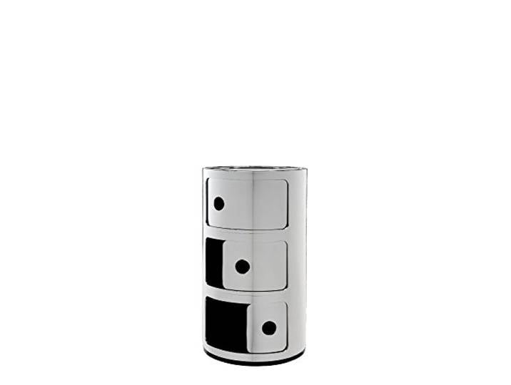 Kartell Componibili, 3 Elements, Verchromt, Runde Basis