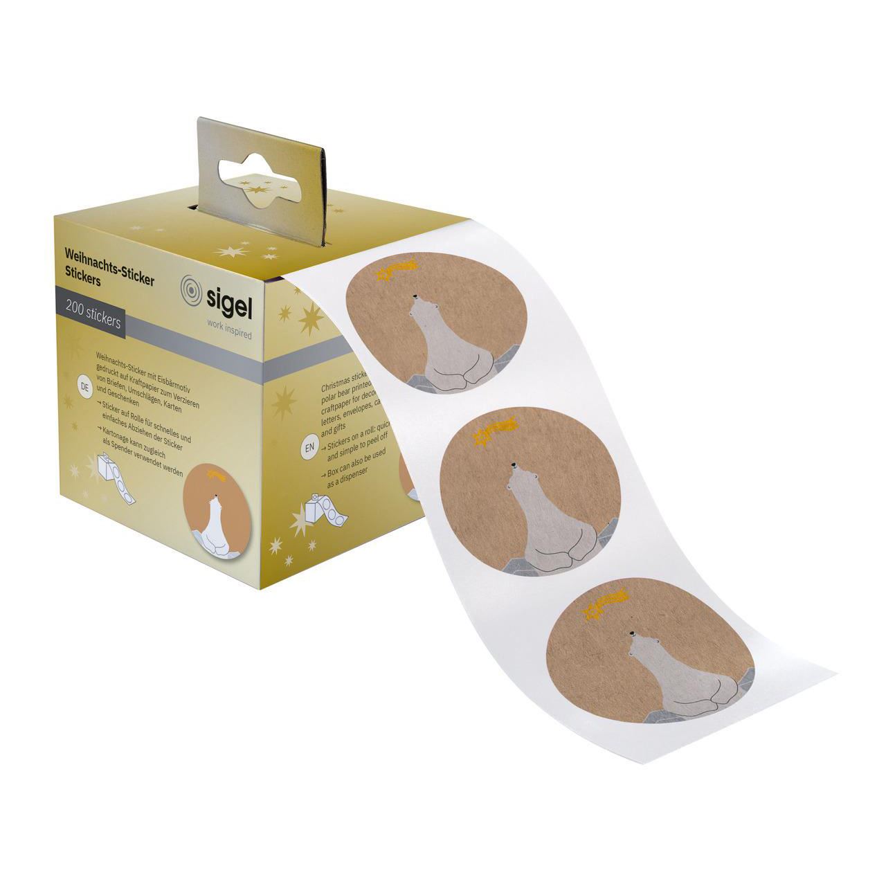 SIGEL 200 Aufkleber Polar Bear Bär 47,0 x 47,0 mm