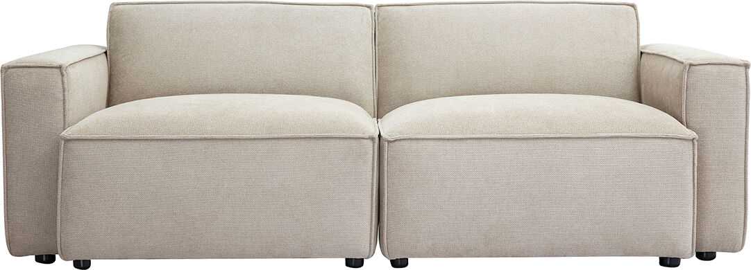 Miliboo 3-Sitzer Modulsofa in beige Samt-Effekt Textil SPLIT