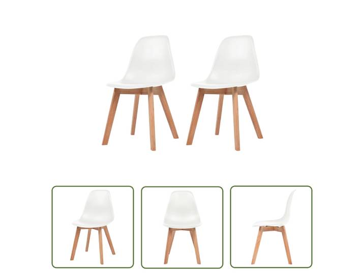 Vidaxl Dining Chairs 2 Pcs White Plastic