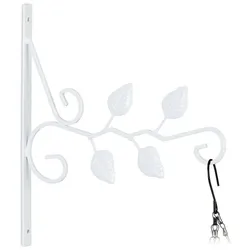Relaxdays Blumenampelhalterung mit Blättern Weiß