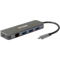 DUB-2334, Dockingstation silber, USB-A, USB-C, RJ-45