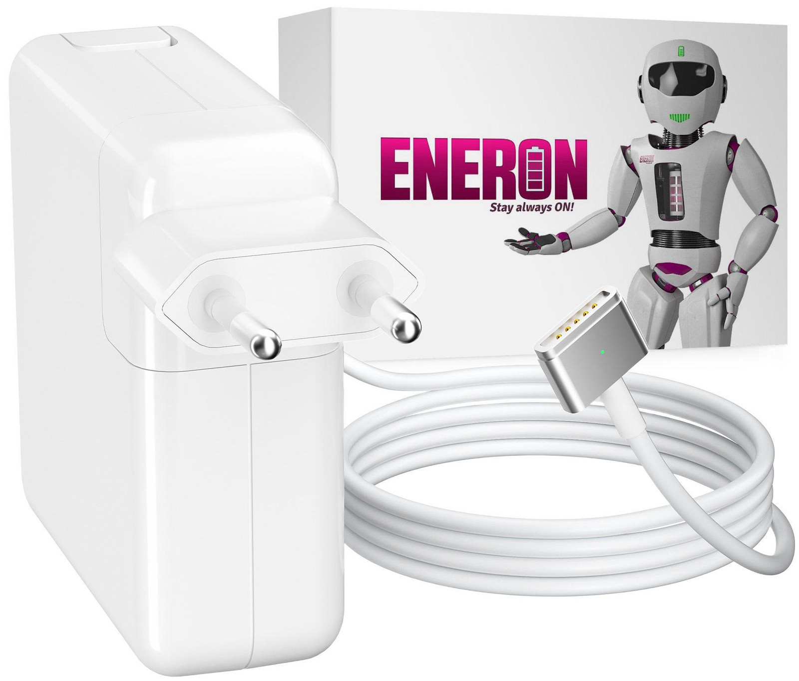 ENERON MagSafe T-Type 2.0 Oplaadkabel en Power Adapter 60W voor Apple MacBook Air en Pro, Wit