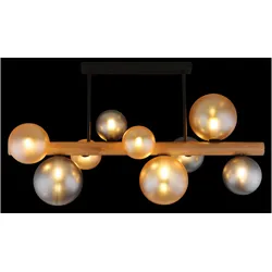 Globo, Deckenleuchte, Riha G9 Deckenleuchte 9-fach 5W Schwarz Matt, Metall 45cm 56133W-9D (G9)