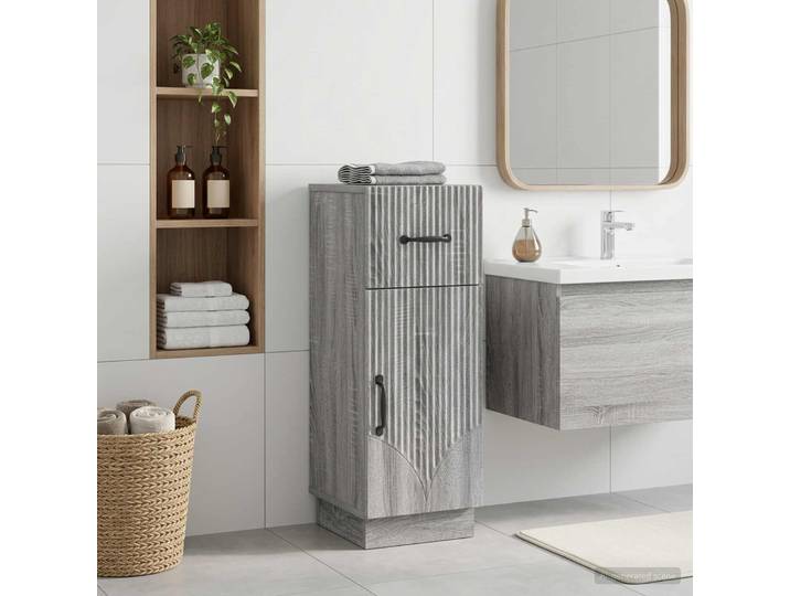 vidaXL Badezimmer Aufbewahrungsschrank HOORN Sonoma-Grau