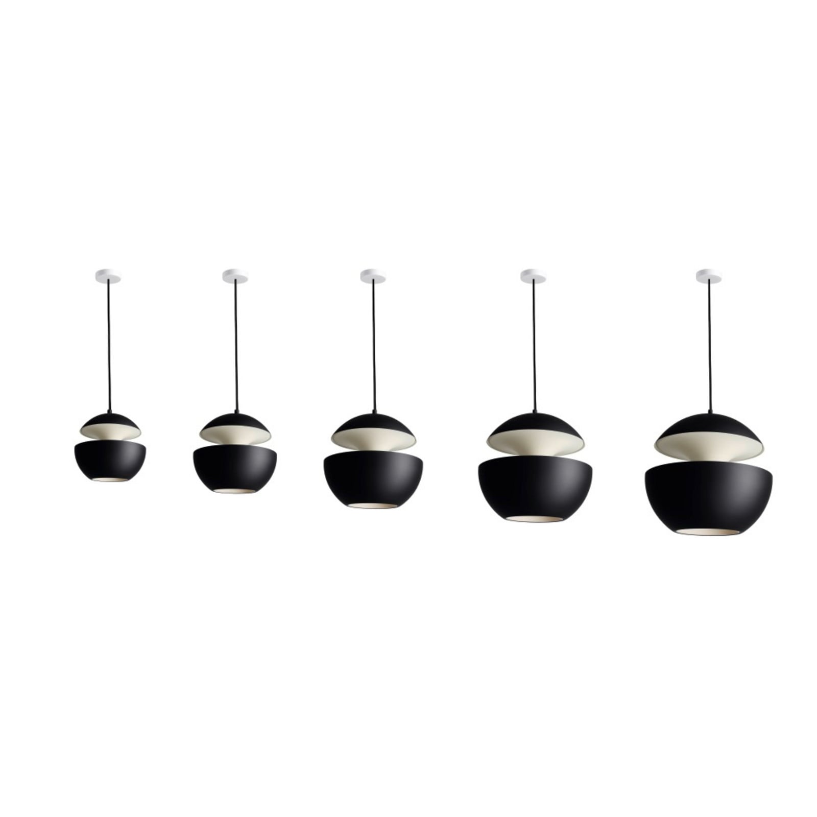 DCW Here Comes The Sun Hanglamp - Zwart/Wit - Aluminium - Ø 35 cm