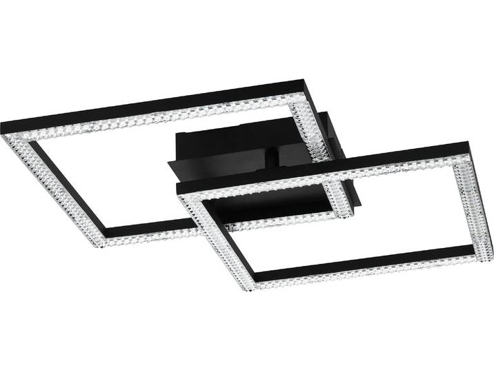 Eglo 99799 LEJIAS LED Plafonnier 21W 450x450mm noir transparent blanc chaud