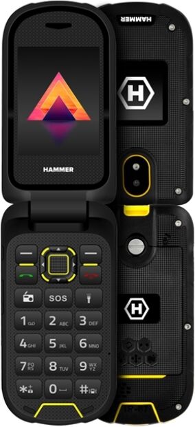 Hammer BOW 4G noir Téléphone mobile 4G pliable anti-poussière, étanche et résistant aux chutes.