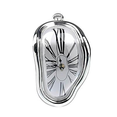 Surreale, geschmolzene, verdrehte römische Ziffern-Wanduhren, Uhr im Surrealismus-Stil, Wohnaccessoire, verzerrtes Wanduhr-Dekor