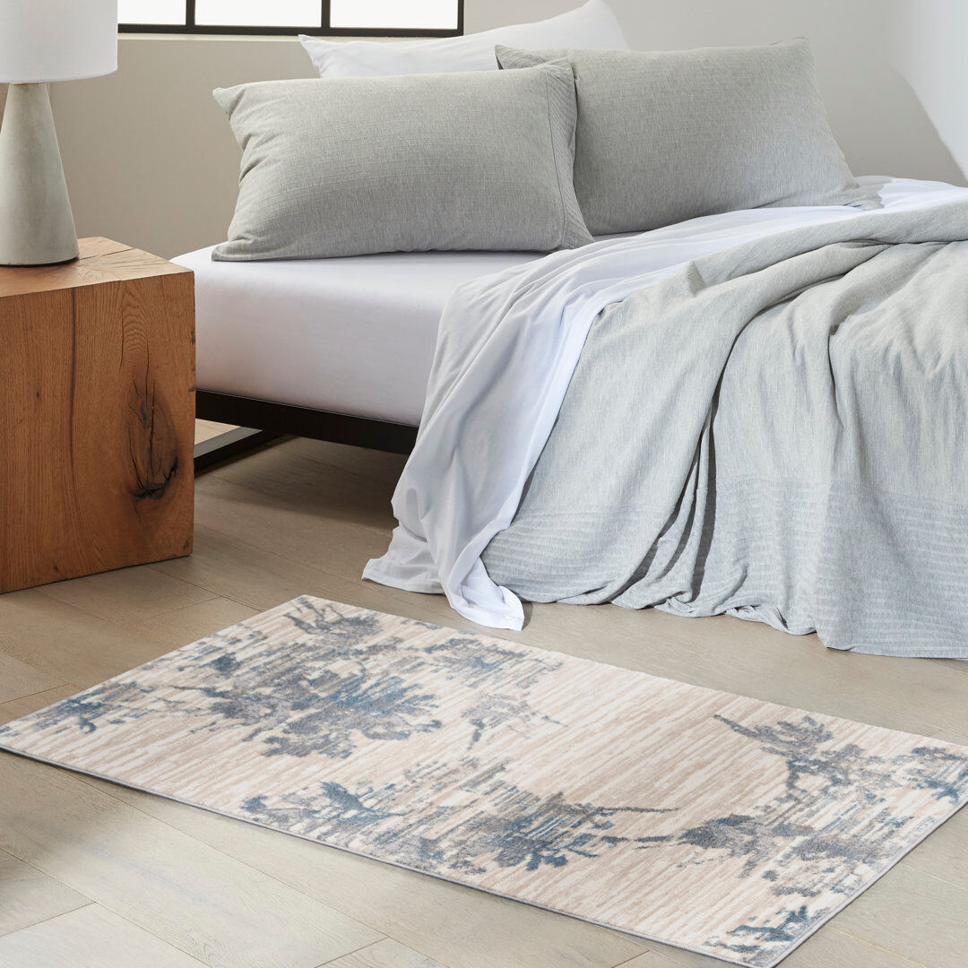 Calvin Klein Area Rug Blue/Beige Rectangle 3'2" x 5'