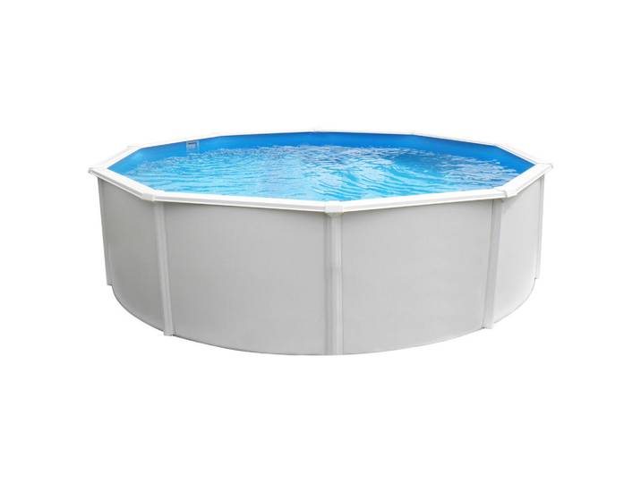 Pool-Set 01754 Steely Supreme, Weiß, Metall, Kunststoff, 4-teilig, 132 cm, Freizeit & Co, Pools & Wasserspaß, Pools, Aufstellpools