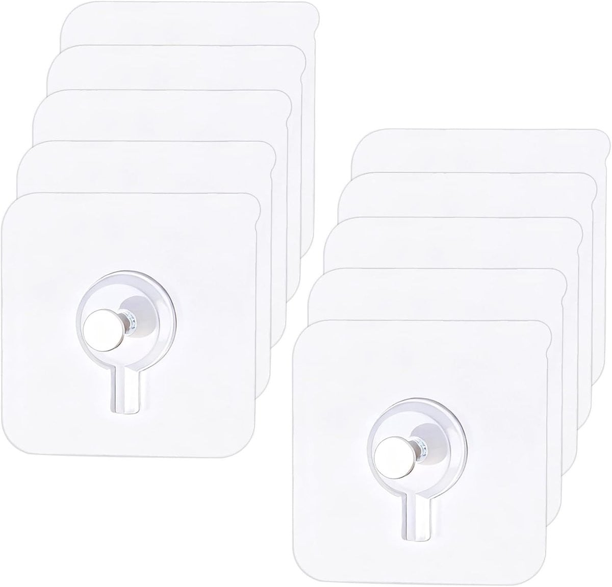 SnelShoppen Pack van 10 Zelfklevende Wandhaken voor Badkamer en Keuken