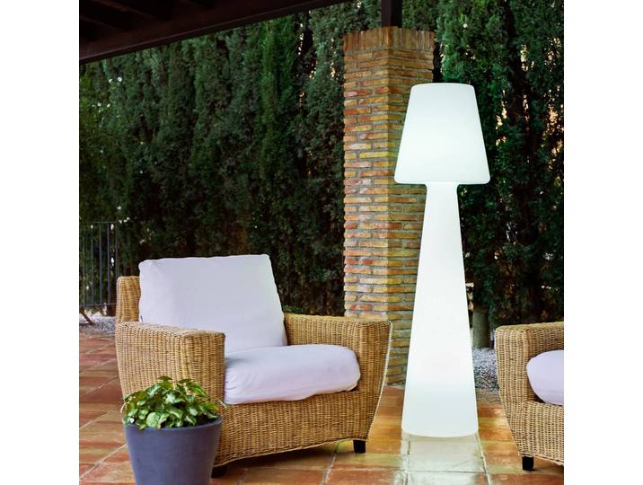 Newgarden Lola LED vloerlamp met accu, hoogte 165 cm, dimbaar, wit / opaal, Kunststof, Modern