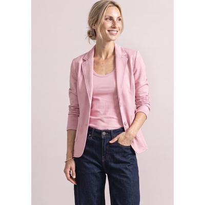 Kurzblazer STREET ONE, Damen, Gr. 34, vintage blush meliert, Web, Obermaterial: 93% Baumwolle, 7% Elasthan. Futter: 100% Polyester, unifarben, regular fit normal, V-Ausschnitt, abgesteppt, Blazer Kurzblazer, mit Knopf zum Schließen