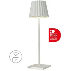 Sompex Akku-Tischleuchte Troll RC Aluminium Weiß