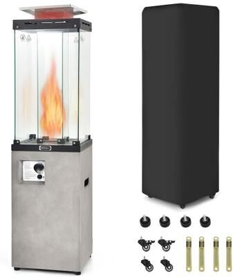 Costway 41,000 BTU Propane Patio Heater with Metal Hood-Gray