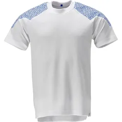 T-Shirt "20082-933" Food & Care - M - weiß/azurblau