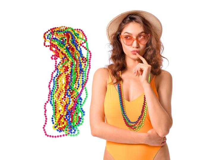 Perlenkette Neon 30er-Set Gelb-Pink-Rot