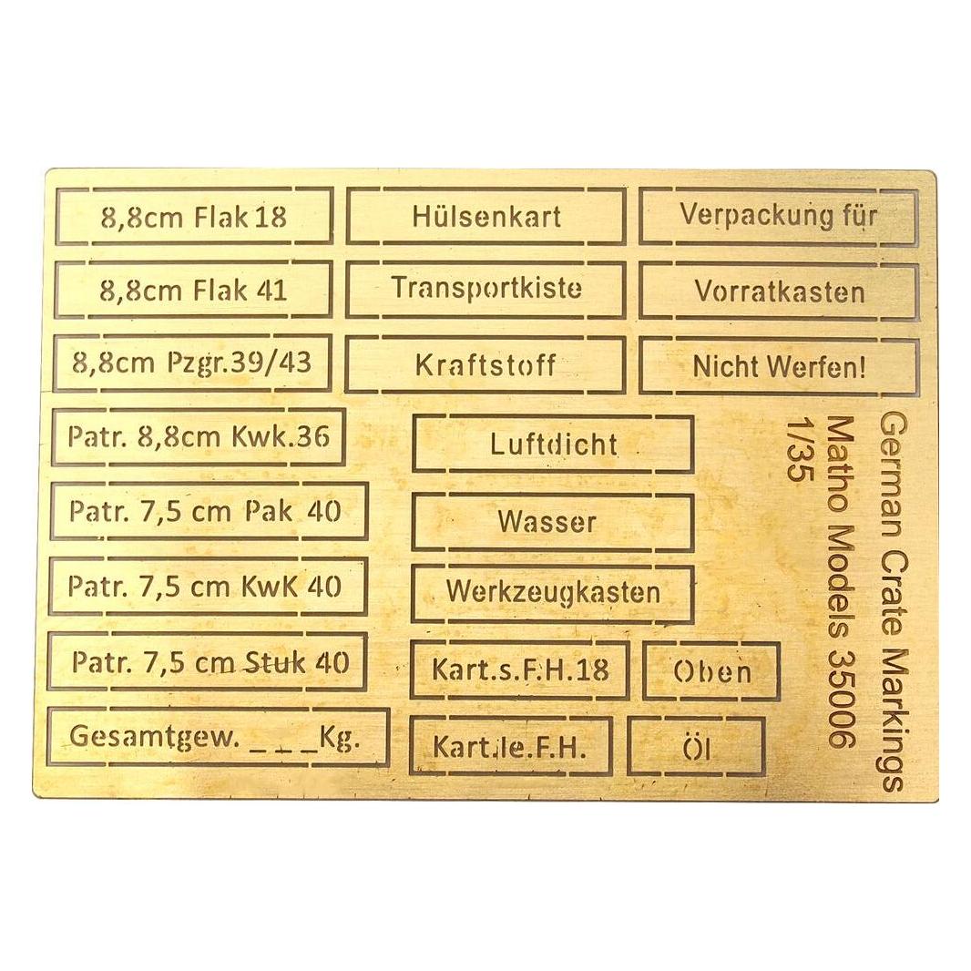 Matho Models German Crate Markings (airbrush templates) (35006)