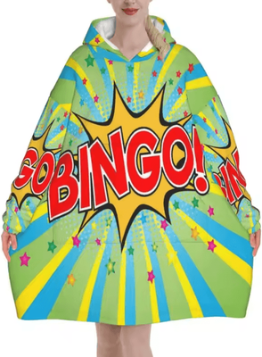 Inspire Curations Custom Bingo Game Oversized Wearable Blanket Hoodie 3