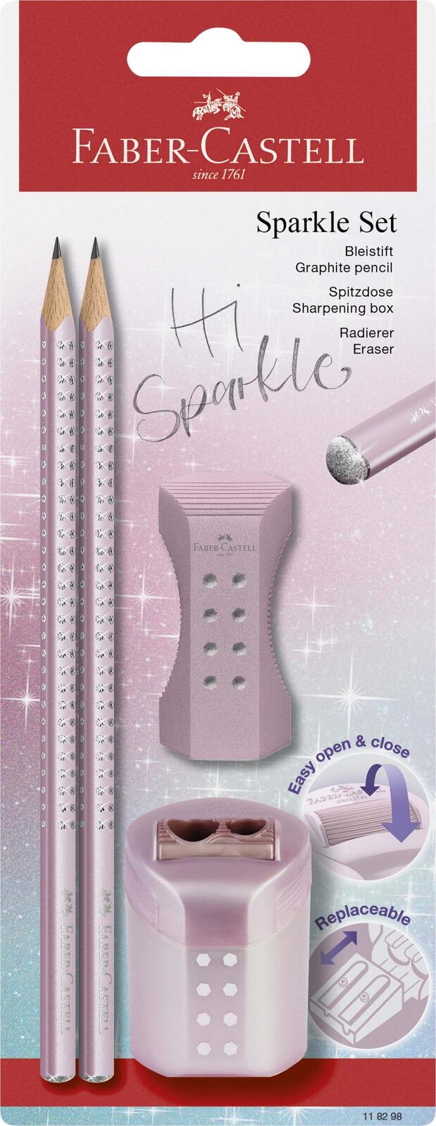 FABER-CASTELL Bleistift-Set Grip Sparkle 118298