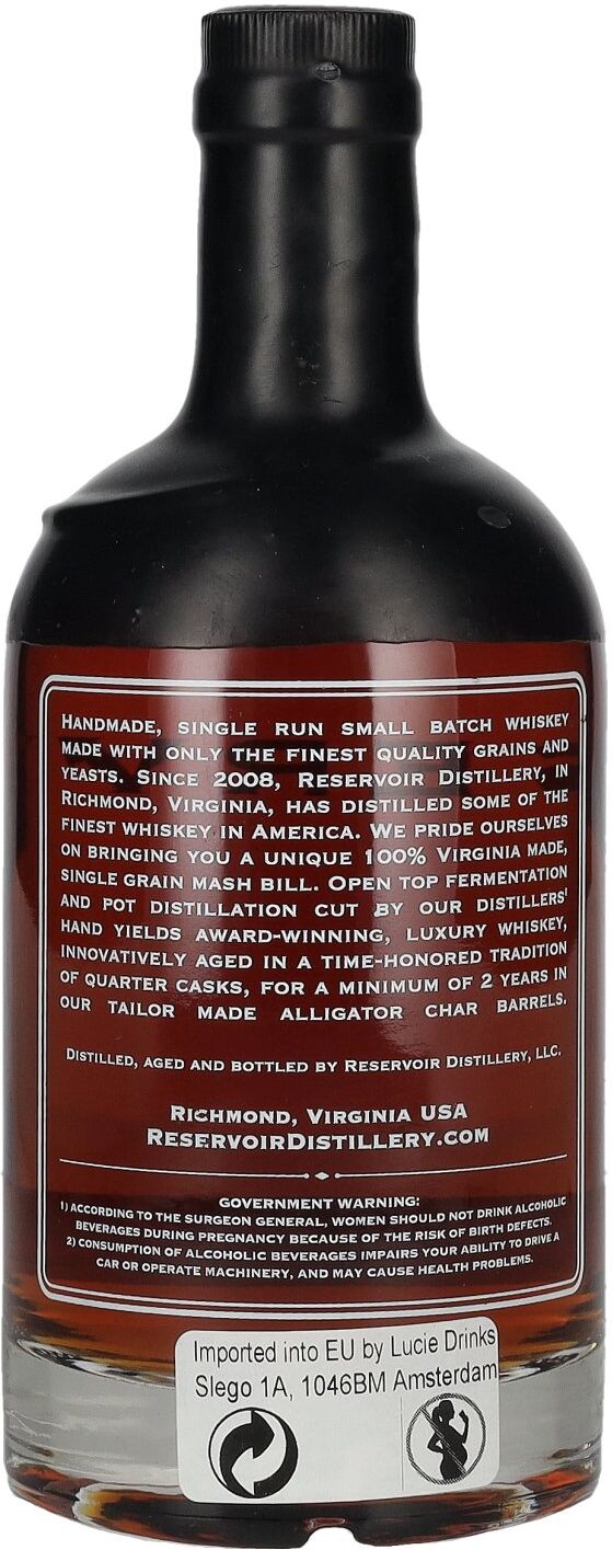 Reservoir Whiskey Reservoir Virginia Bourbon Whiskey Batch 1 Year 2024 50% Vol. 0,7l