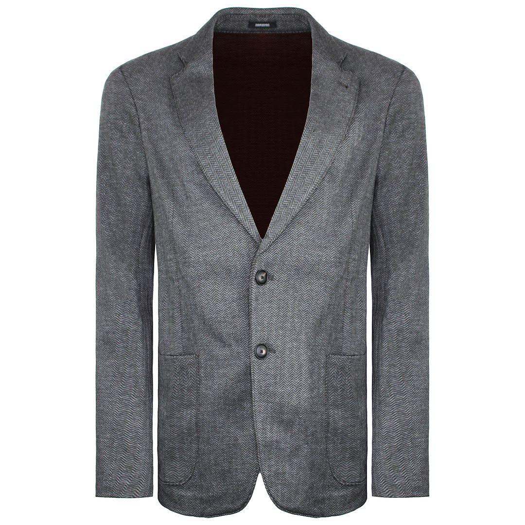 Emporio Armani Exclusief Heren Grijs Bedrukte Blazer
