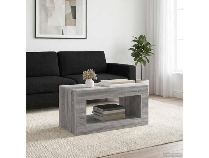 Grauer Couchtisch Sonoma Moderner Wohnzimmertisch Mit Großer Tischplatte Robuste Konstruktion, minimalistisches Design, vielseitig einsetzbar, einfache Montage, elegante Optik