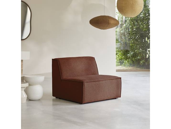 Tiefer Modul-Einsitzer aus mahagonilfarbenem Stoff Dario - Rot - Fabric