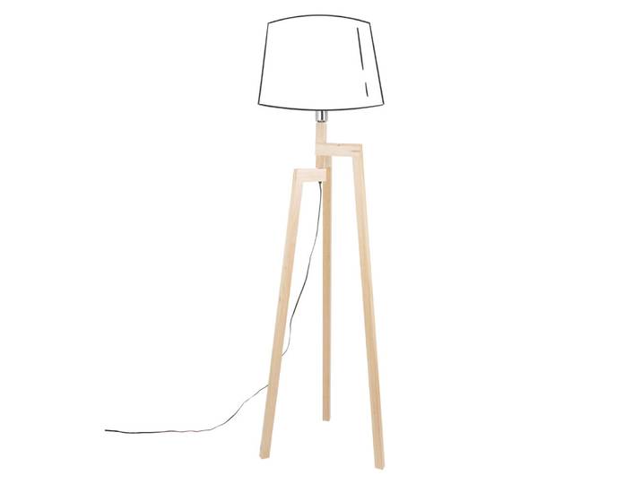 Pied de lampadaire en bois d'hévéa, H132 cm