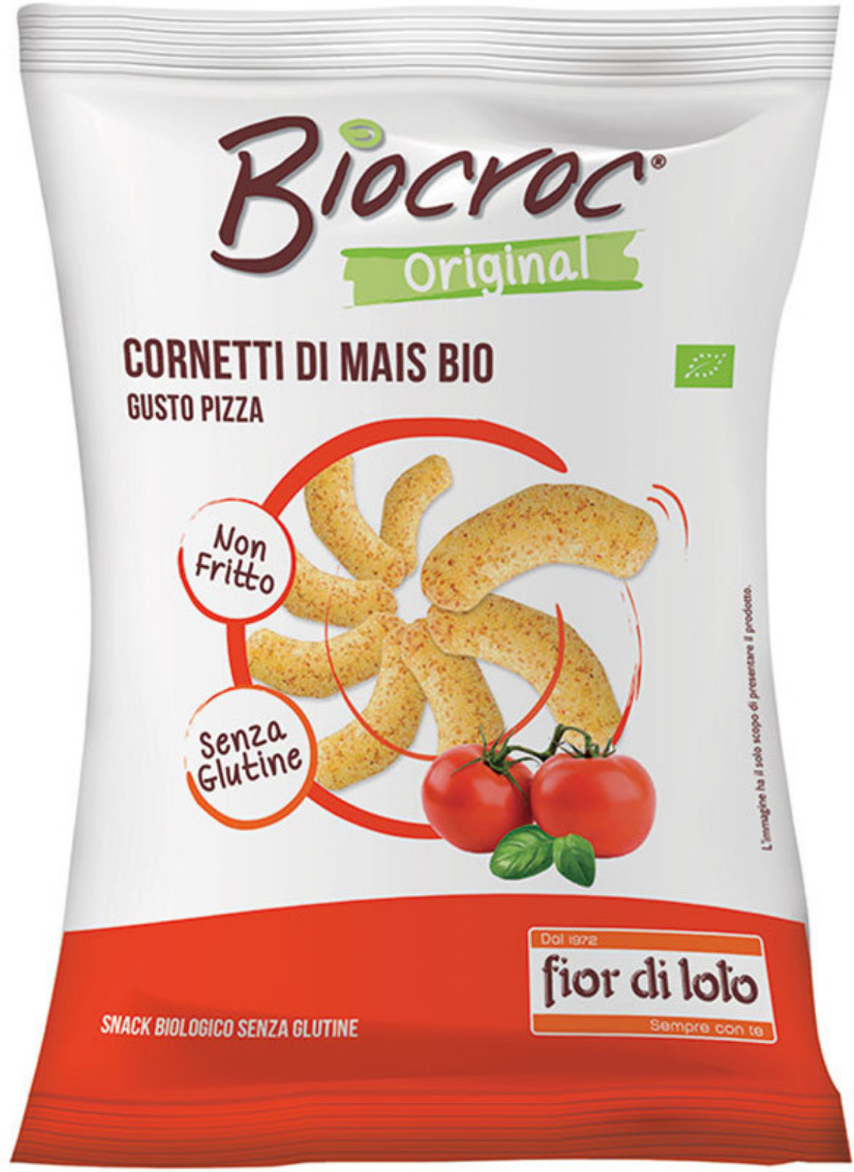 FIOR DI LOTO Biocroc - Cornetti Di Mais Bio Gusto Pizza 50 Grammi 