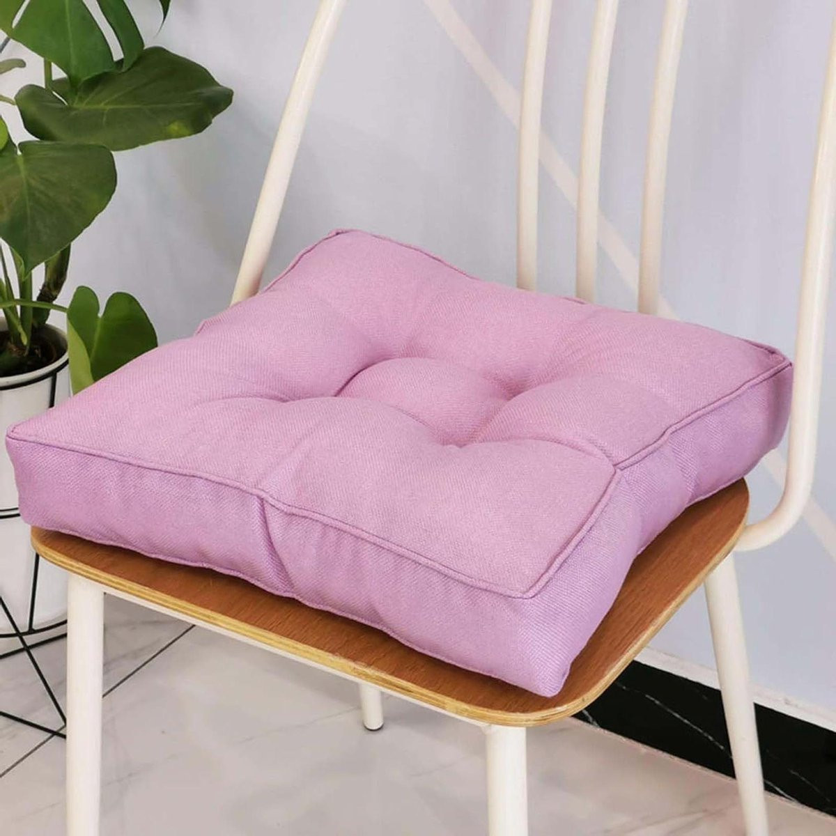 Set van vierkante stoelverhogers met extra comfort, lichtpaars, 40 x 40 cm