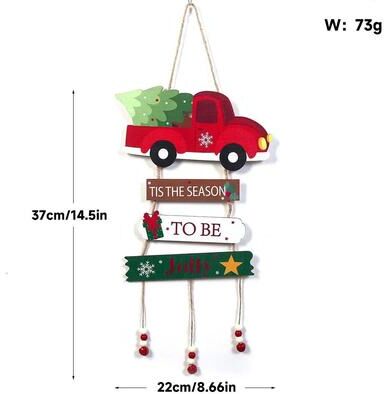 Uplift Treasures Christmas Wooden Hanging Ornament Merry Christmas Tree Pendant e