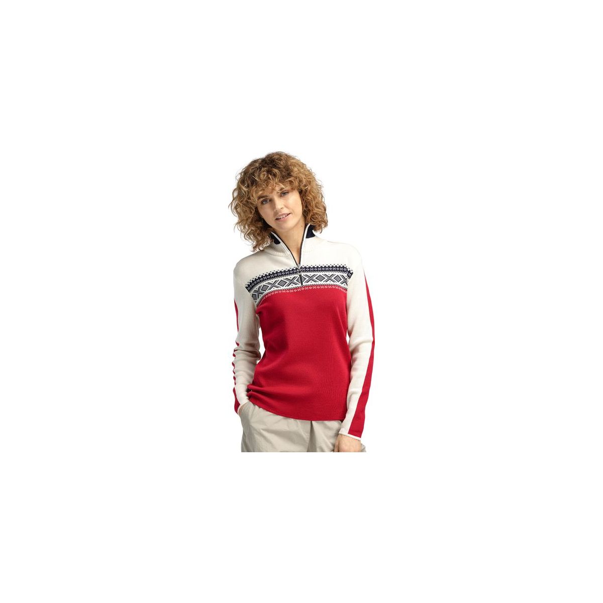 Dale of Norway Dystingen Fem Sweater raspberry offwhite navy (B00) M 95621-B00-M