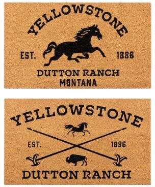 Paramount Yellowstone Licensed Paramount TV Series Yellowstone 'Dutton Ranch' Coir Indoor/ Outdoor Door Mats, 2PK
