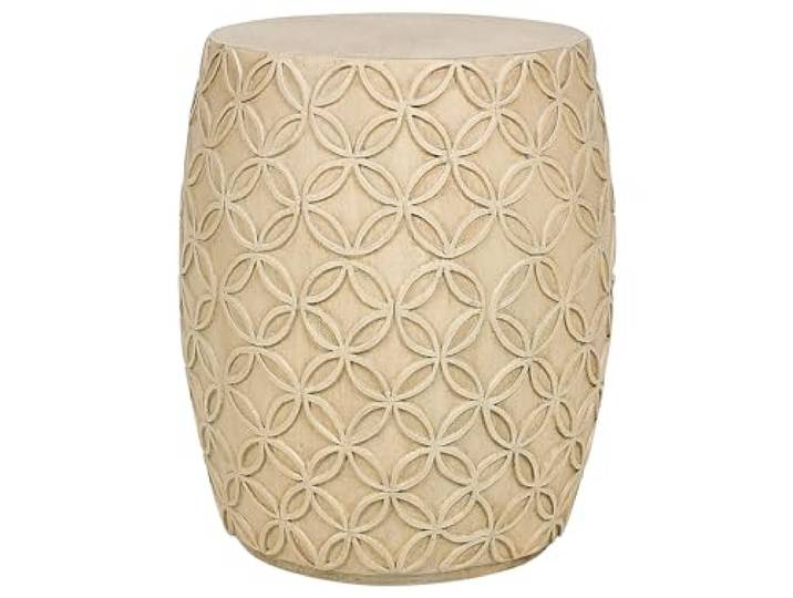 Beistelltisch Beton und Glasfaser beige rund ⌀ 33 cm Struktur modern Zogno
