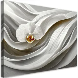 LEINWANDBILD Weiße Orchidee und 3D-Abstraktion 100x70cm